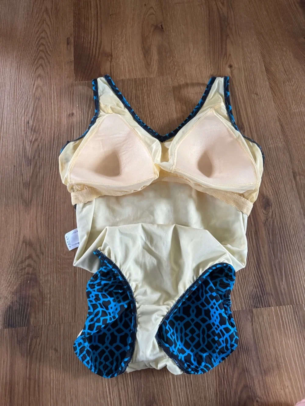 Lands' End Blue & Black Geometric Woman’s One-Piece Swimsuit 18W